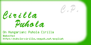 cirilla puhola business card